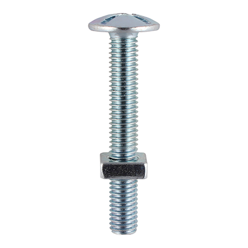 Roofing Bolts & Square Nuts Silver - M6 x 12