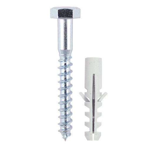 Coach Screws Hex Head Silver  - 6.0 x 60