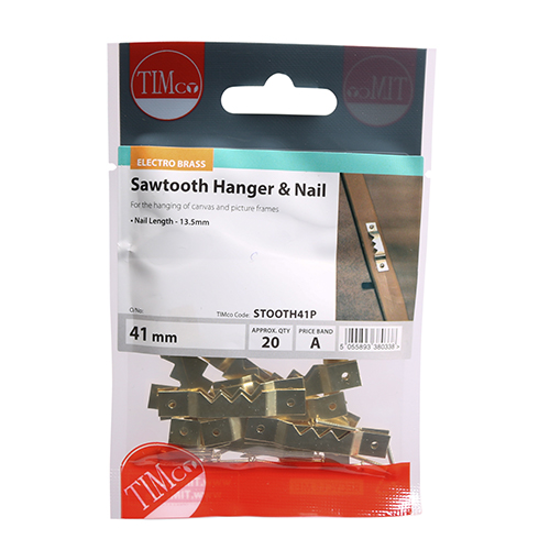 Sawtooth Hangers and Nails Electro Brass - 41mm