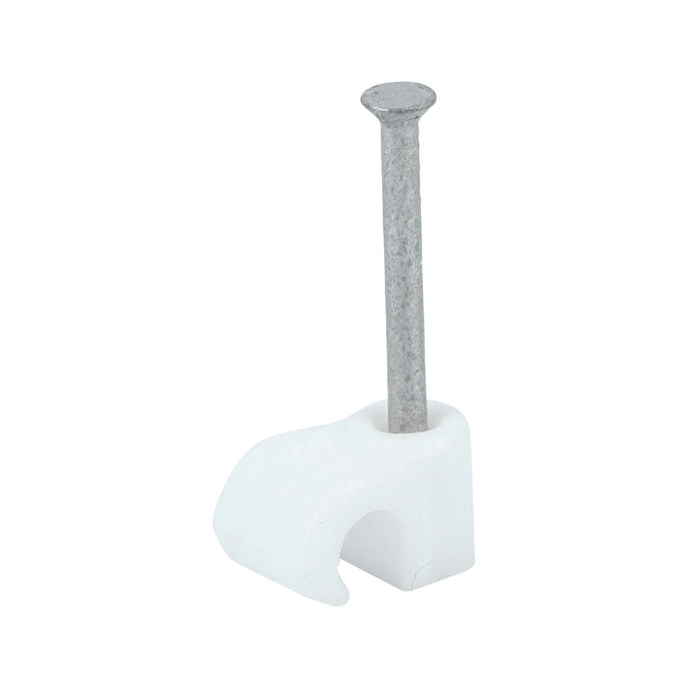 Round Cable Clips White - To fit 3.5mm
