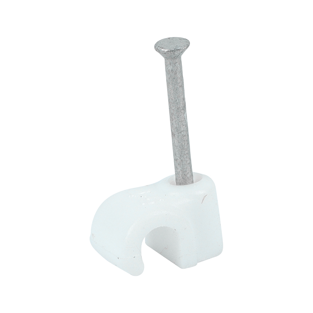 Round Cable Clips White - To fit 4.5mm