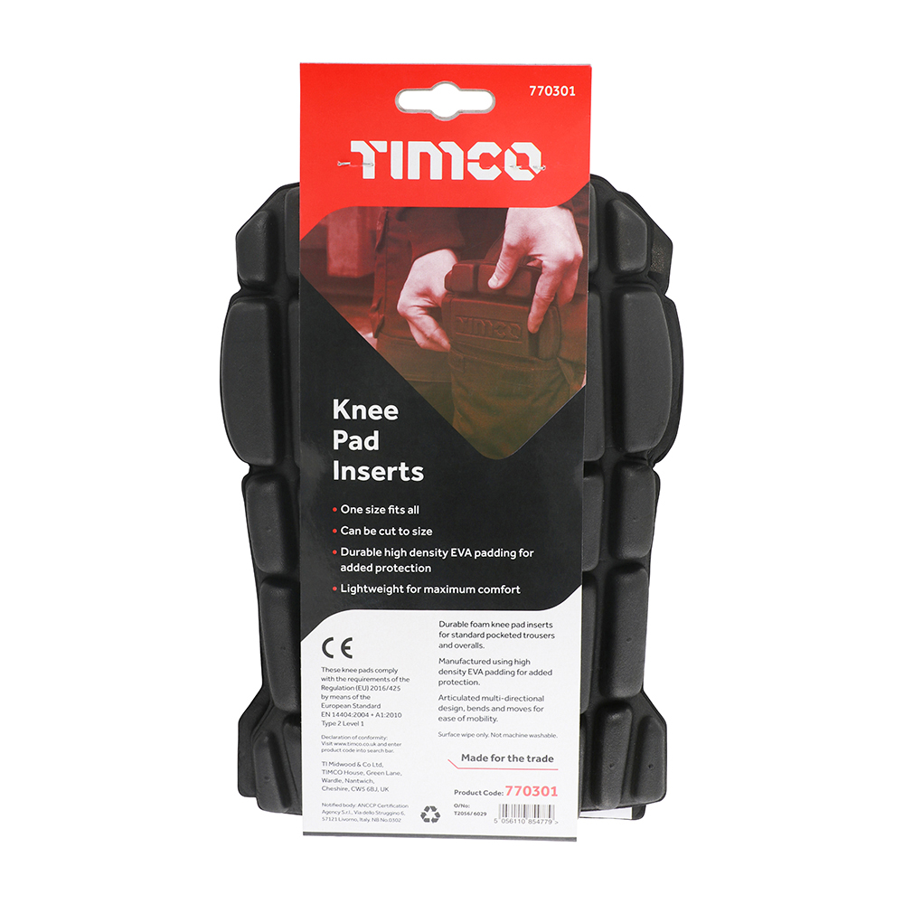 High Density Knee Pad Inserts. Pair