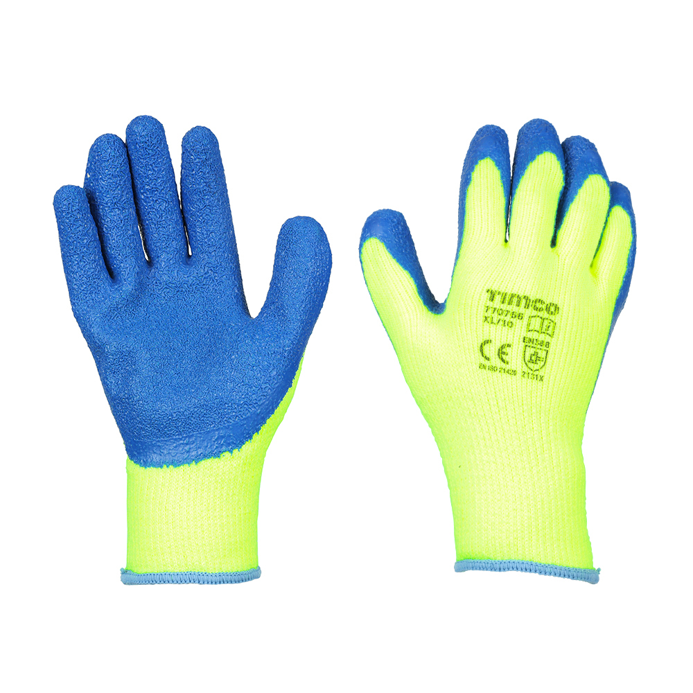 Warm Grip Crinkle Latex Coated Polyester Gloves - X Large