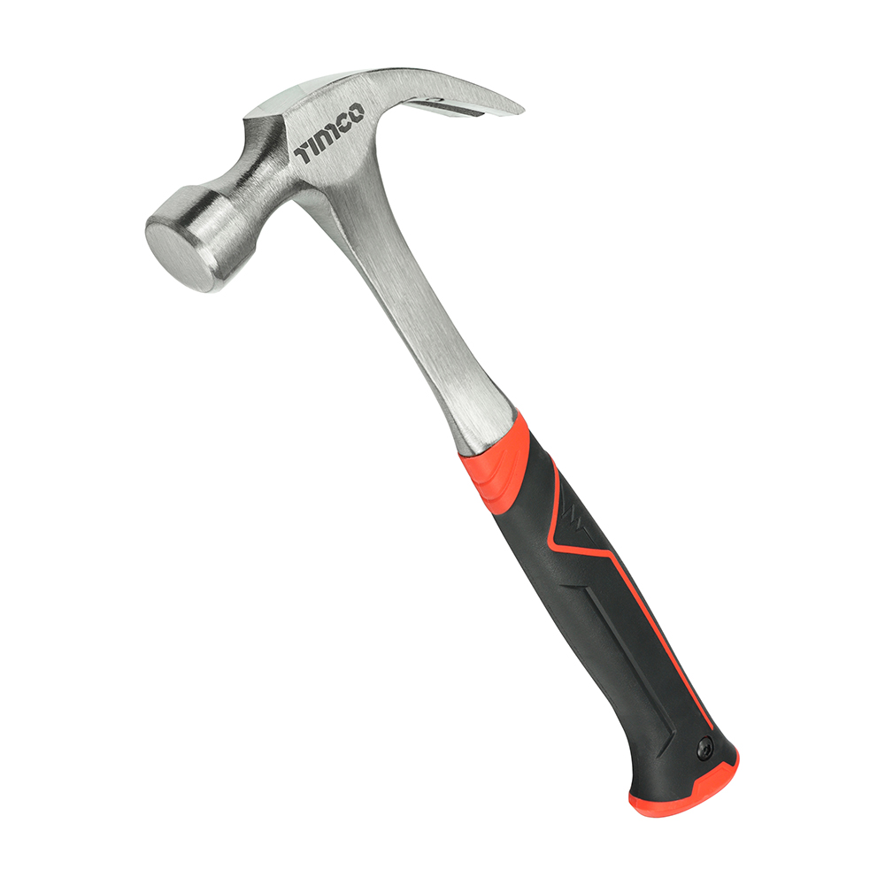 One Piece Claw Hammer, Curved Single Piece High Strength Anti-Shock Smooth Face Hammer - 160z