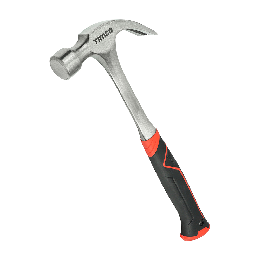 One Piece Claw Hammer, Curved Single Piece High Strength Anti-Shock Smooth Face Hammer - 20oz