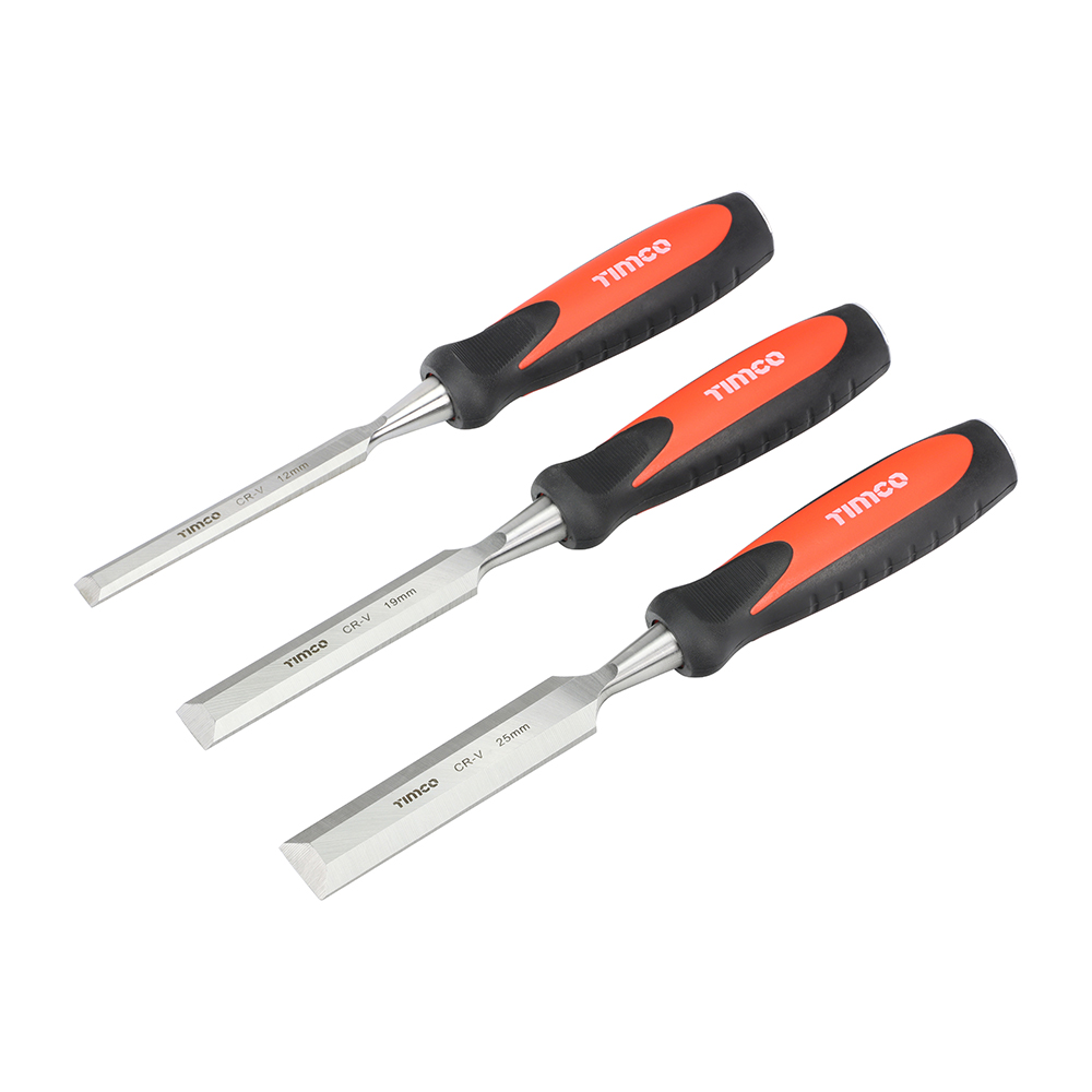 Bevel Edge Wood Chisel Set - 3 Pieces