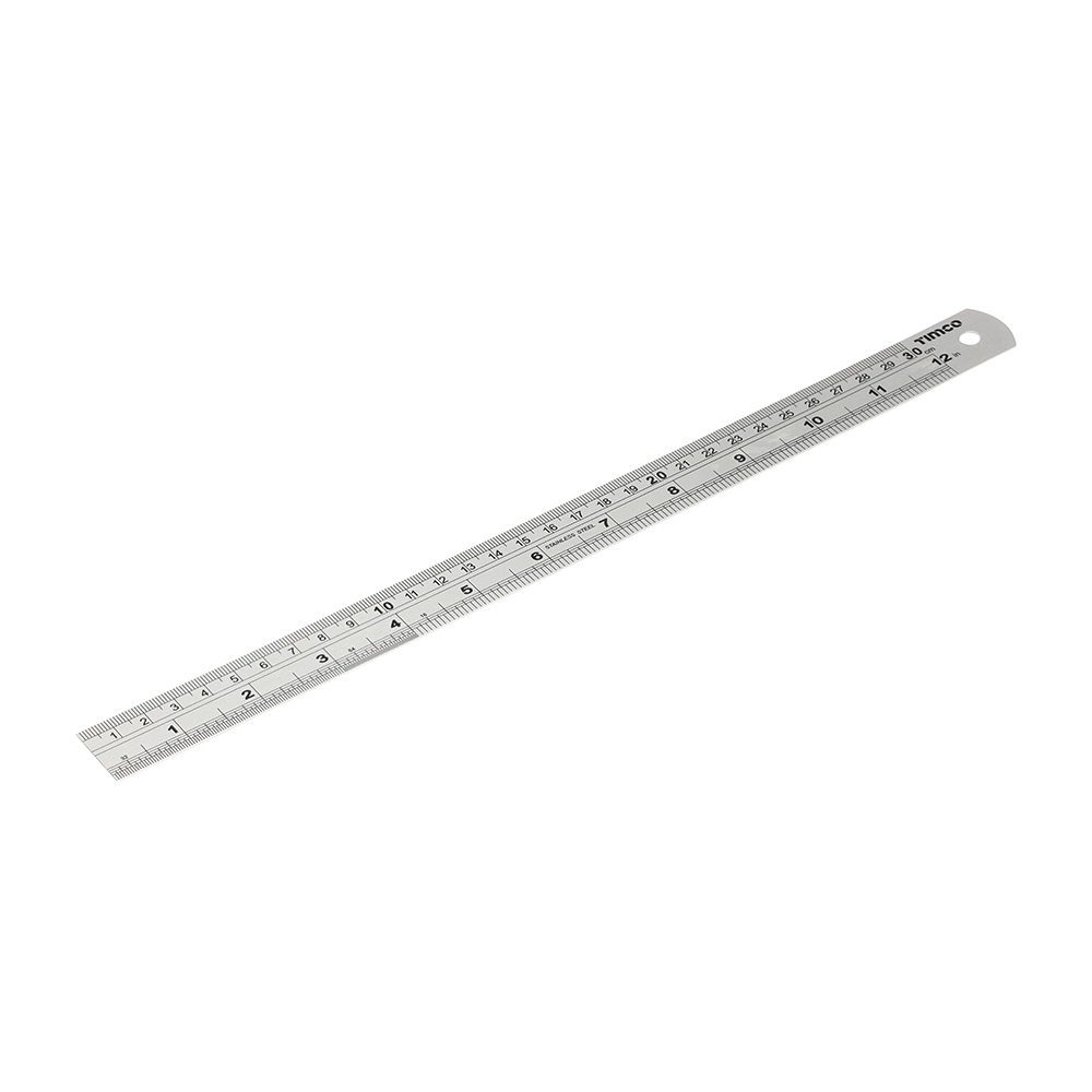 Steel Ruler, Engineers Stainless Steel Rule, Precision Measuring Ruler - 300mm / 12"