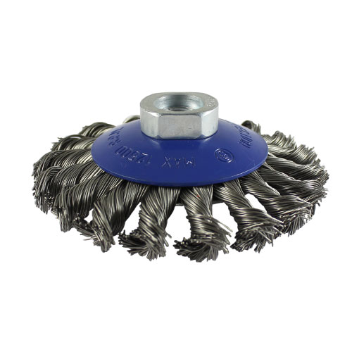 Angle Grinder Bevel Brush Twisted Knot Stainless Steel - 100mm