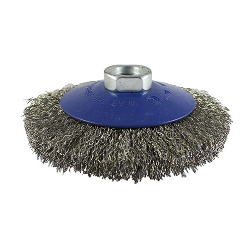 Angle Grinder Bevel Brush Crimped Stainless Steel - 115mm
