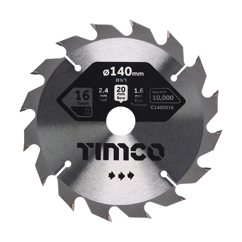 Circular Saw Blade General Purpose Coarse/Medium - 140 x 20 x 16T