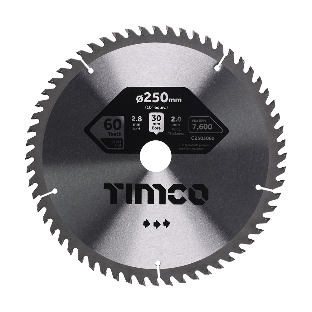Circular Saw Blade Trimming/Crosscut Medium/Fine - 250 x 30 x 60T