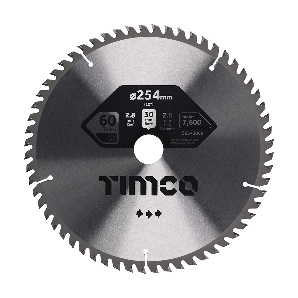 Circular Saw Blade Trimming/Crosscut Medium/Fine - 254 x 30 x 60T