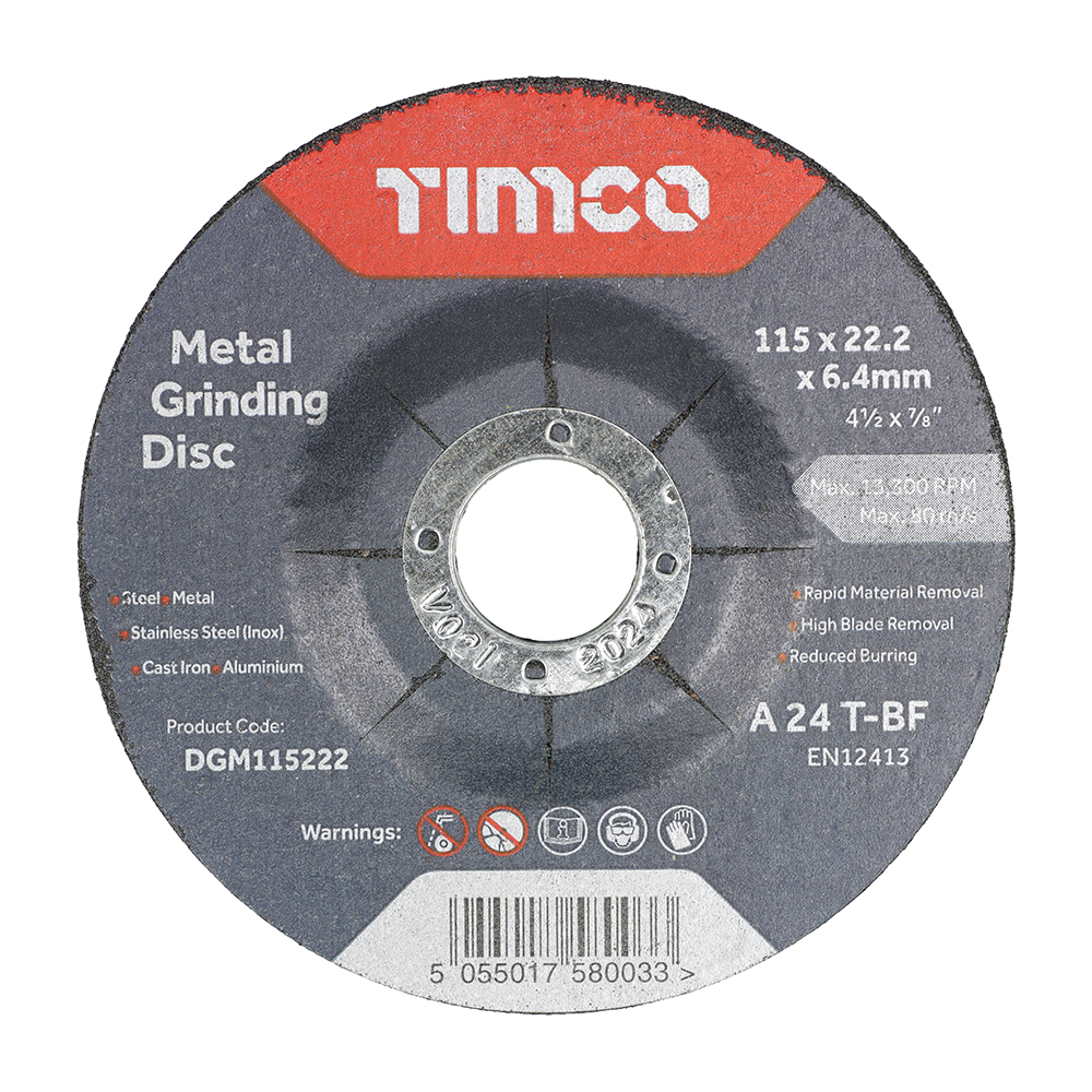 B/Abrasive Depressed Metal - 115 x 22.2 x 6.4