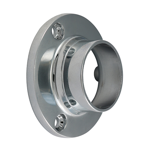 End Socket For Round Tube Polished Chrome - 25mm