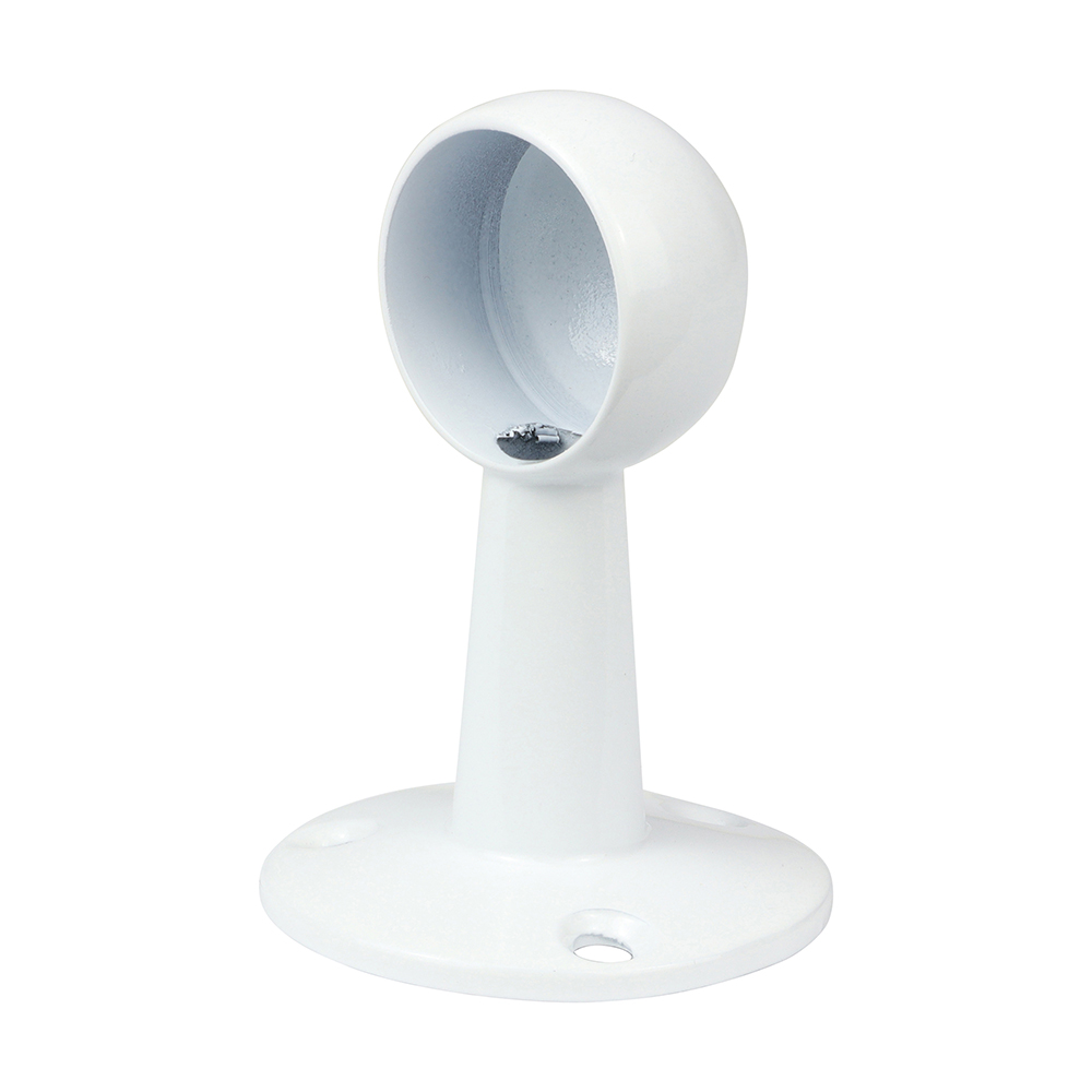 End Bracket For Round Tube White - 25mm