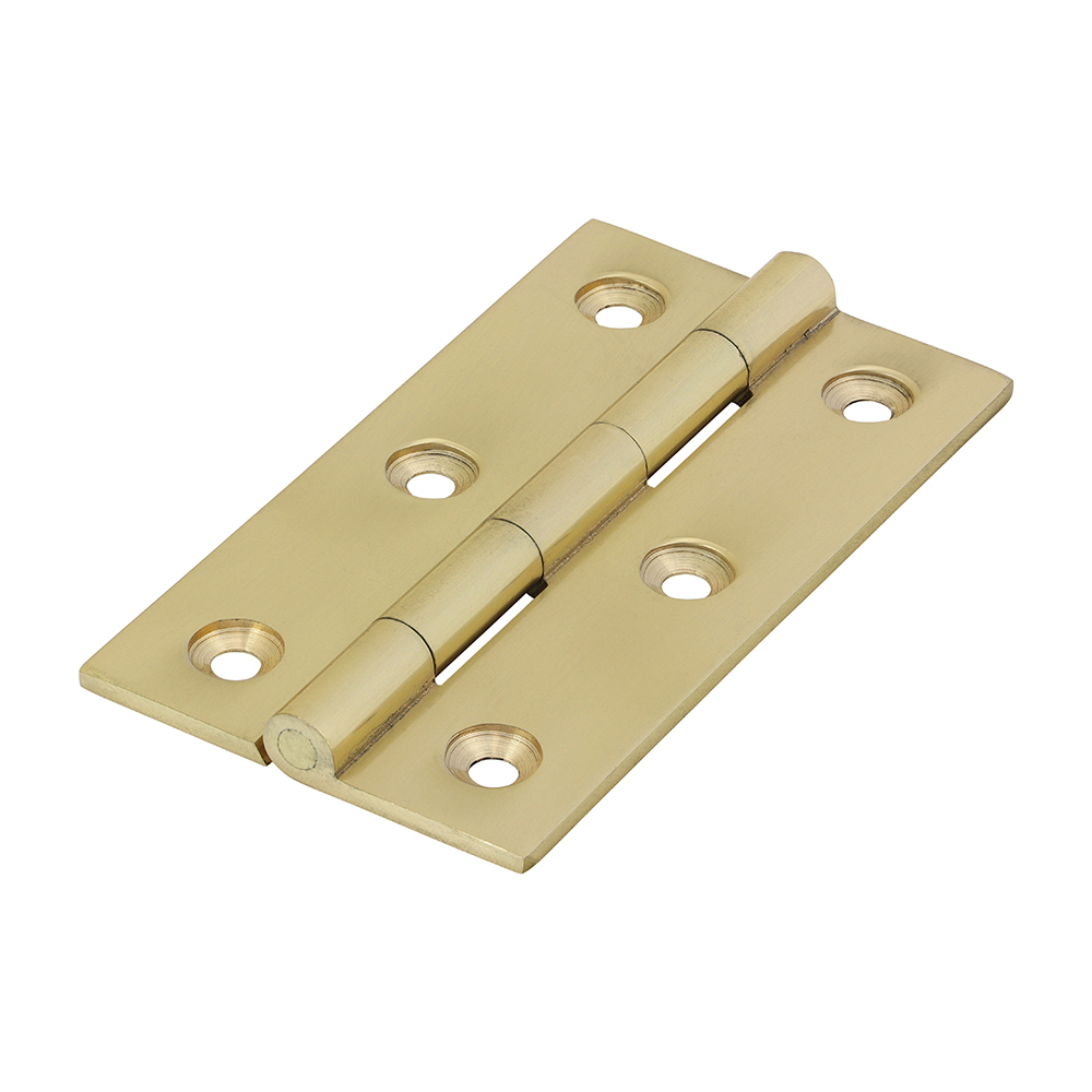 Solid Drawn Brass Hinges Polished Brass - 75 x 40
