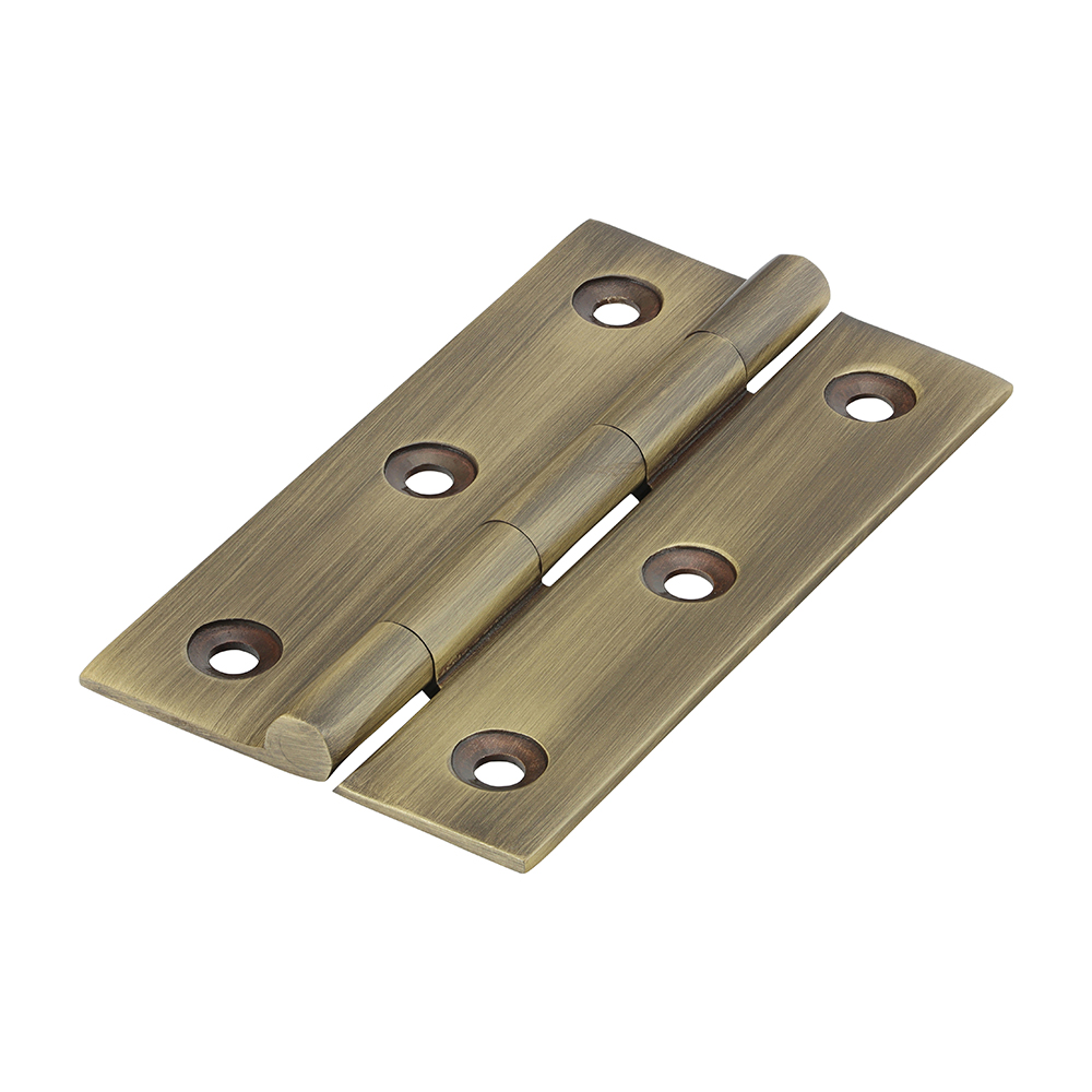 Solid Drawn Brass Hinges Antique Brass - 75 x 40