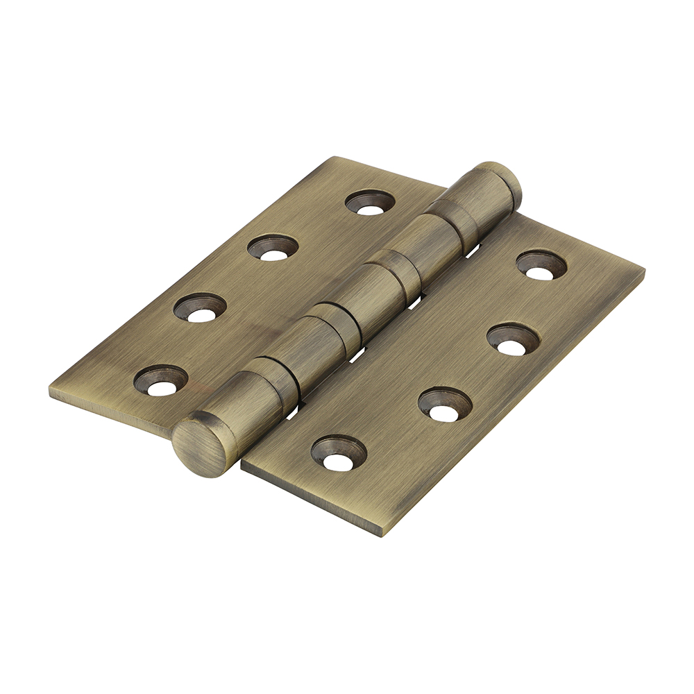 Performance Ball Race Button Tip Brass Hinges Antique Brass - 102 x 76