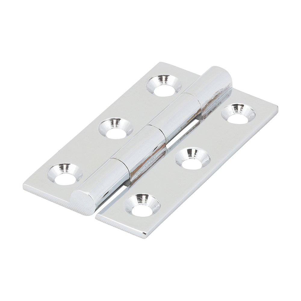 Solid Drawn Brass Hinges Polished Chrome - 50 x 28
