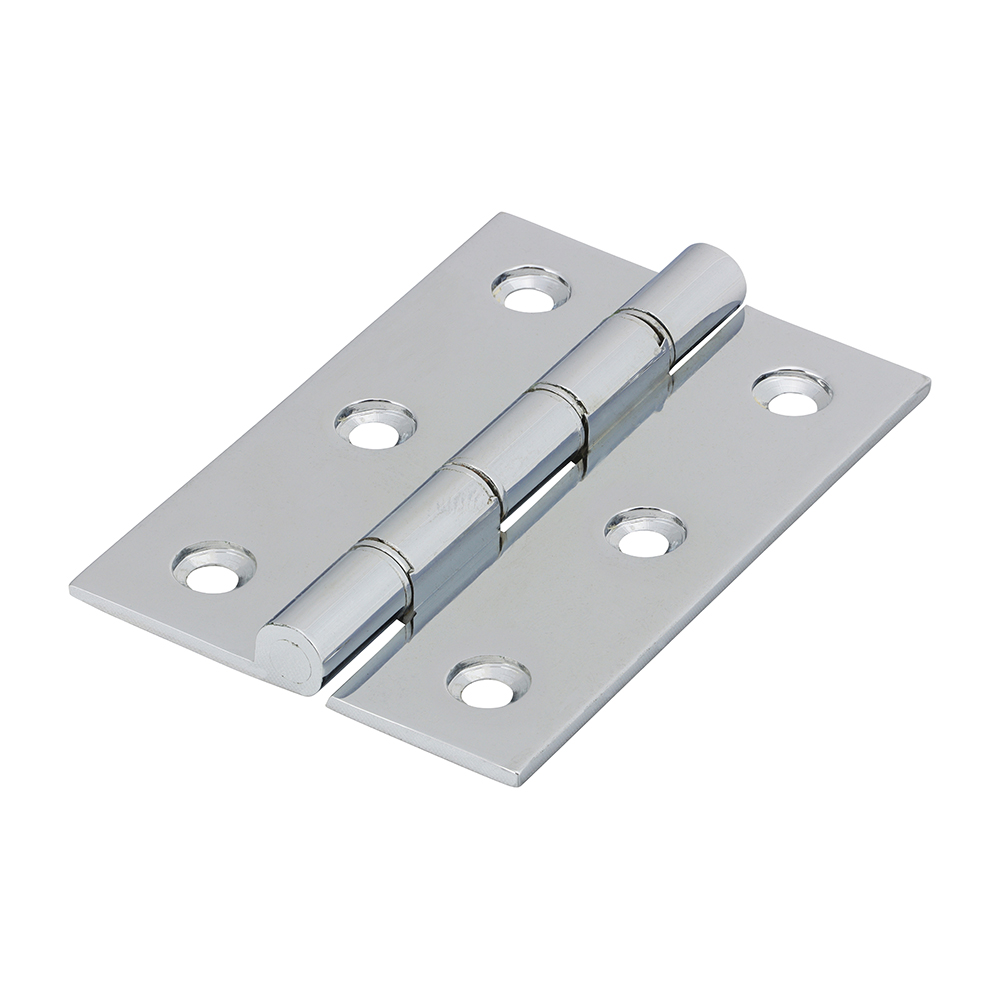 Double Stainless Steel Washered Brass Hinges Polished Chrome - 76 x 50