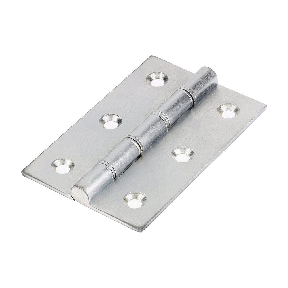 Double Washered Brass Hinges Satin Chrome - 76 x 50
