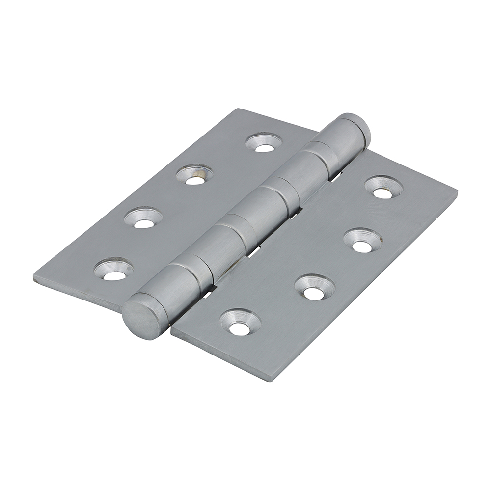 Performance Ball Race Button Tip Brass Hinges Satin Chrome - 102 x 76