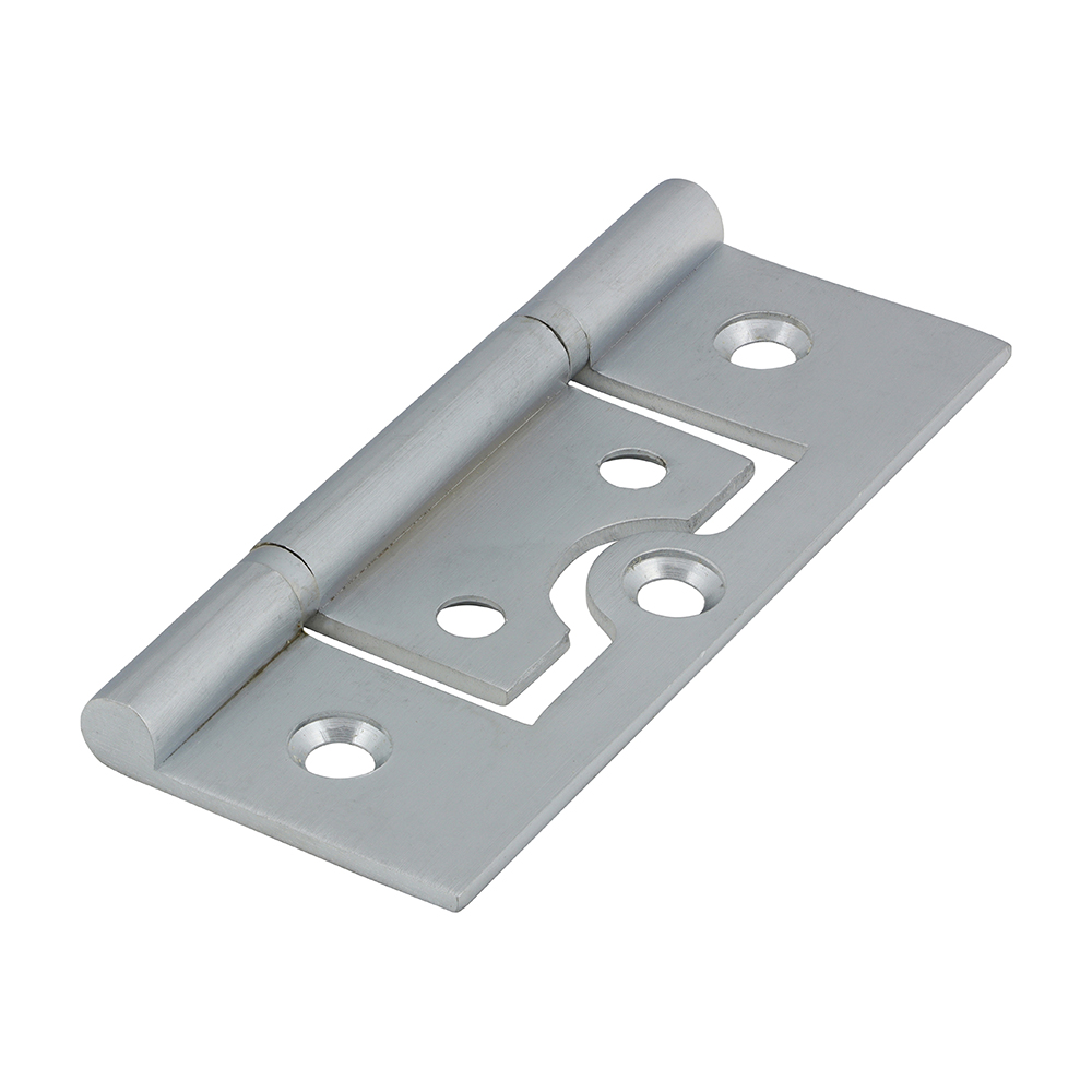 Plain Bearing Flush Brass Hinges Satin Chrome - 75 x 50