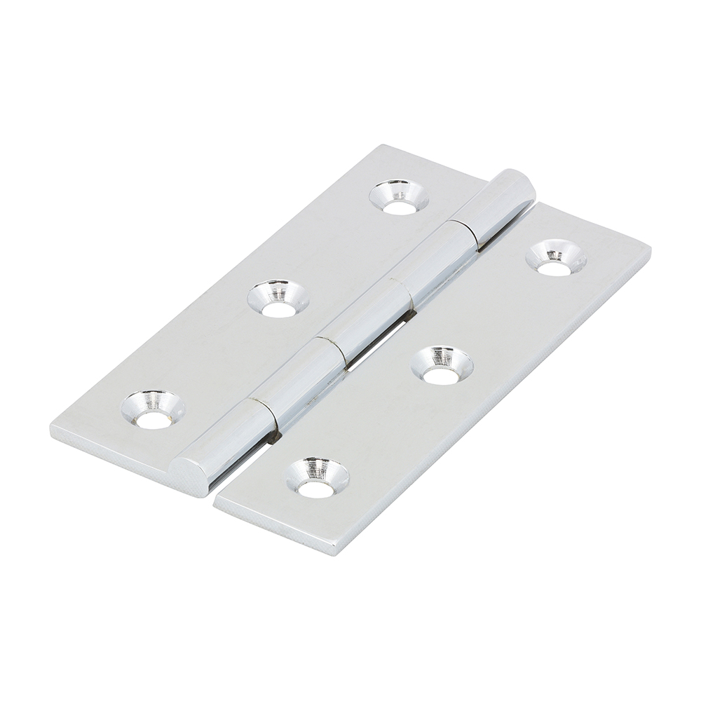 Solid Drawn Brass Hinges Polished Chrome - 64 x 35