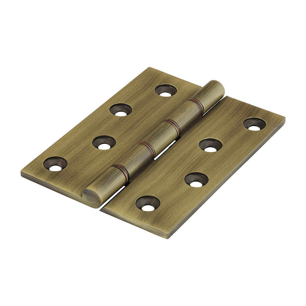 Double Phosphor Bronze Washered Brass Hinges Antique Brass - 102 x 75
