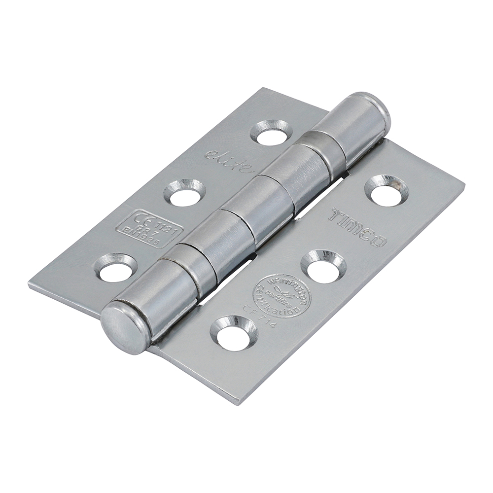Ball Bearing Hinges Grade 7 Steel Polished Chrome - 76 x 51 x 2.2