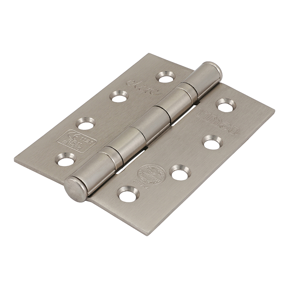 Ball Bearing Hinges Grade 11 Steel Satin Nickel - 102 x 76 x 2.7