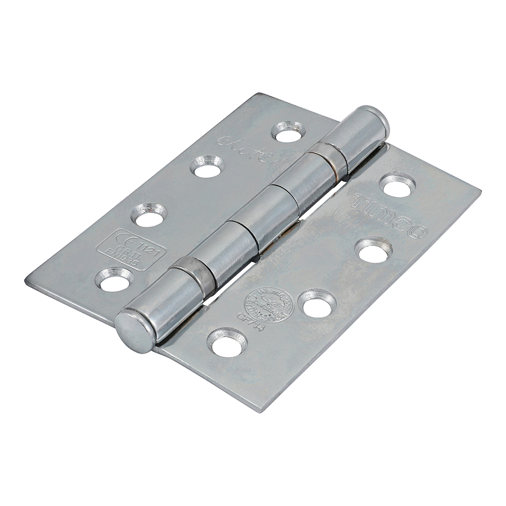 Ball Bearing Hinges Grade 11 Steel Polished Chrome - 102 x 76 x 2.7