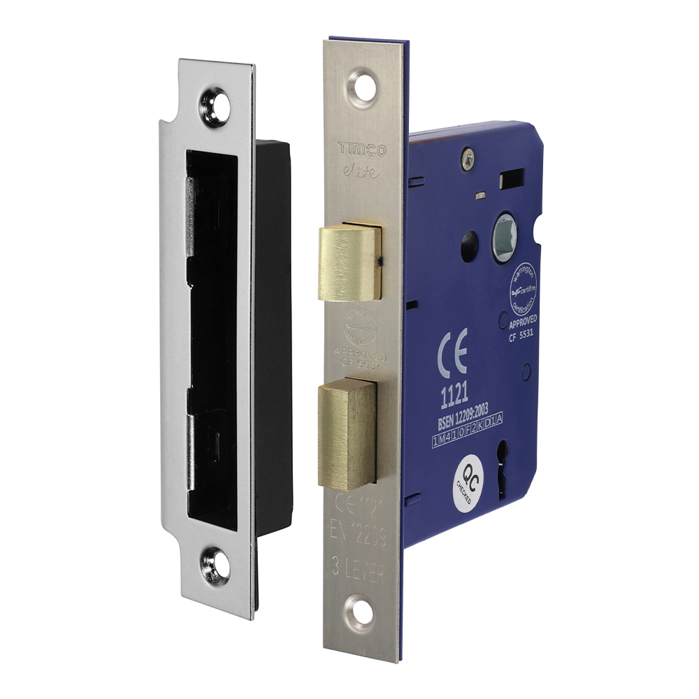 3 Lever Satin Nickel Mortice Sashlock 78mm Case 58mm Backset