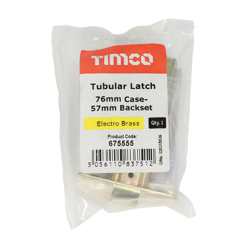 Tubular Latch Electro Brass - 76mm