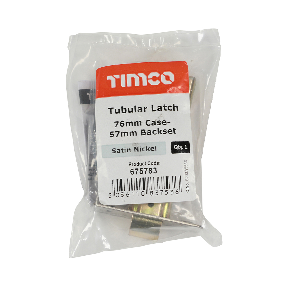Tubular Latch Satin Nickel - 76mm