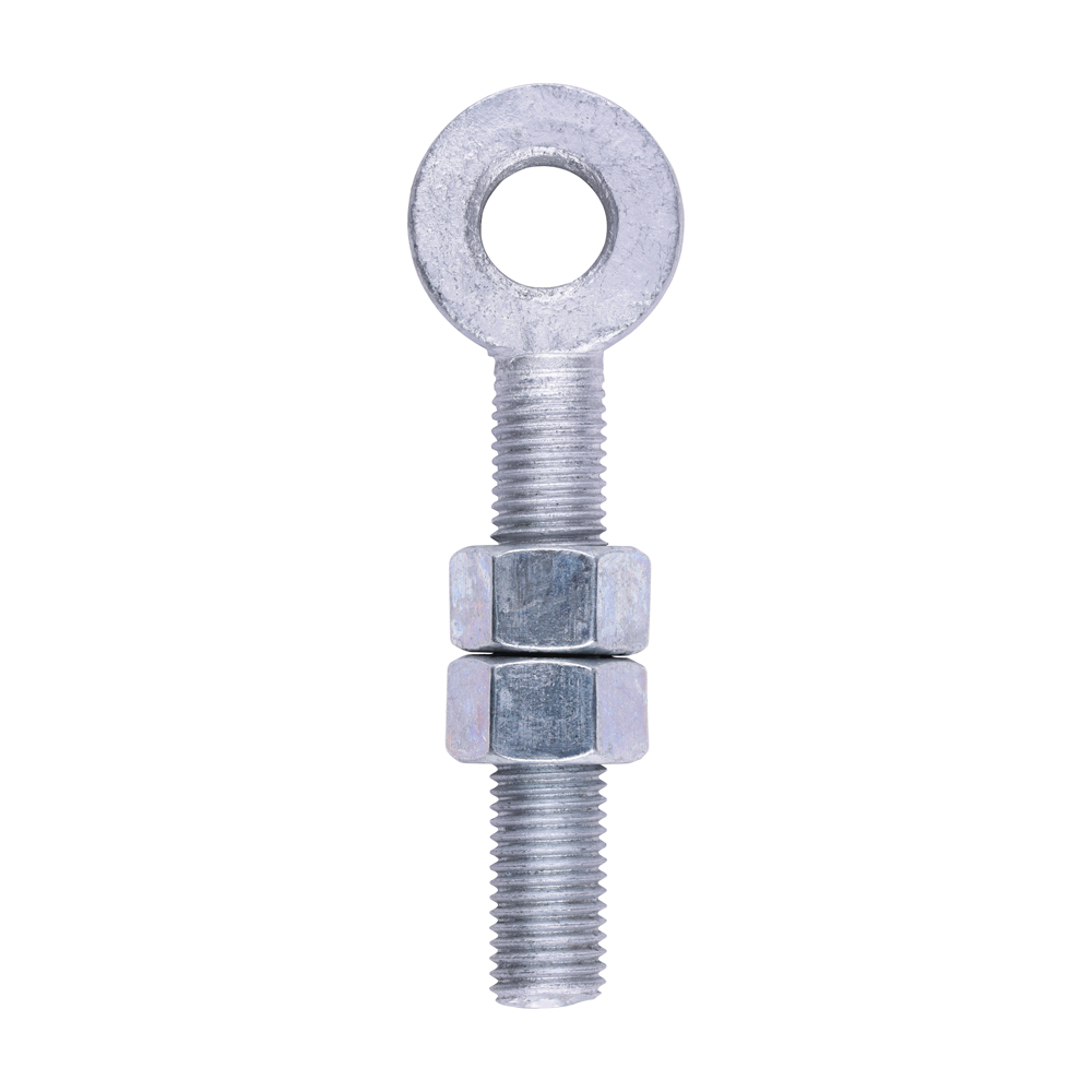 Adjustable Gate Hinge Eyes with Nuts Hot Dipped Galvanised - M16 x 100