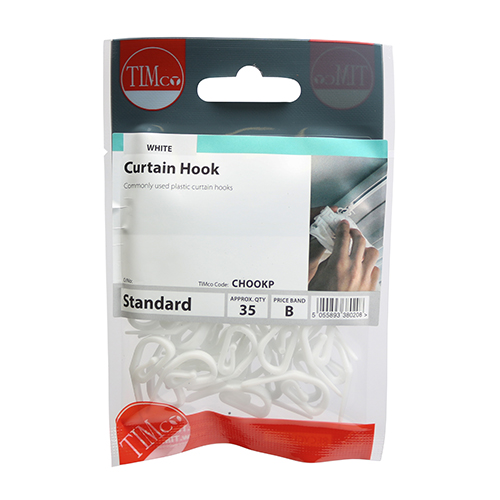 Plastic Curtain Hooks White -