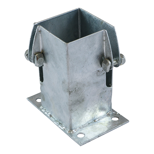 Flush Fit Bolt Down Post Support Shoe Bolt Secure Hot Dipped Galvanised - 75mm