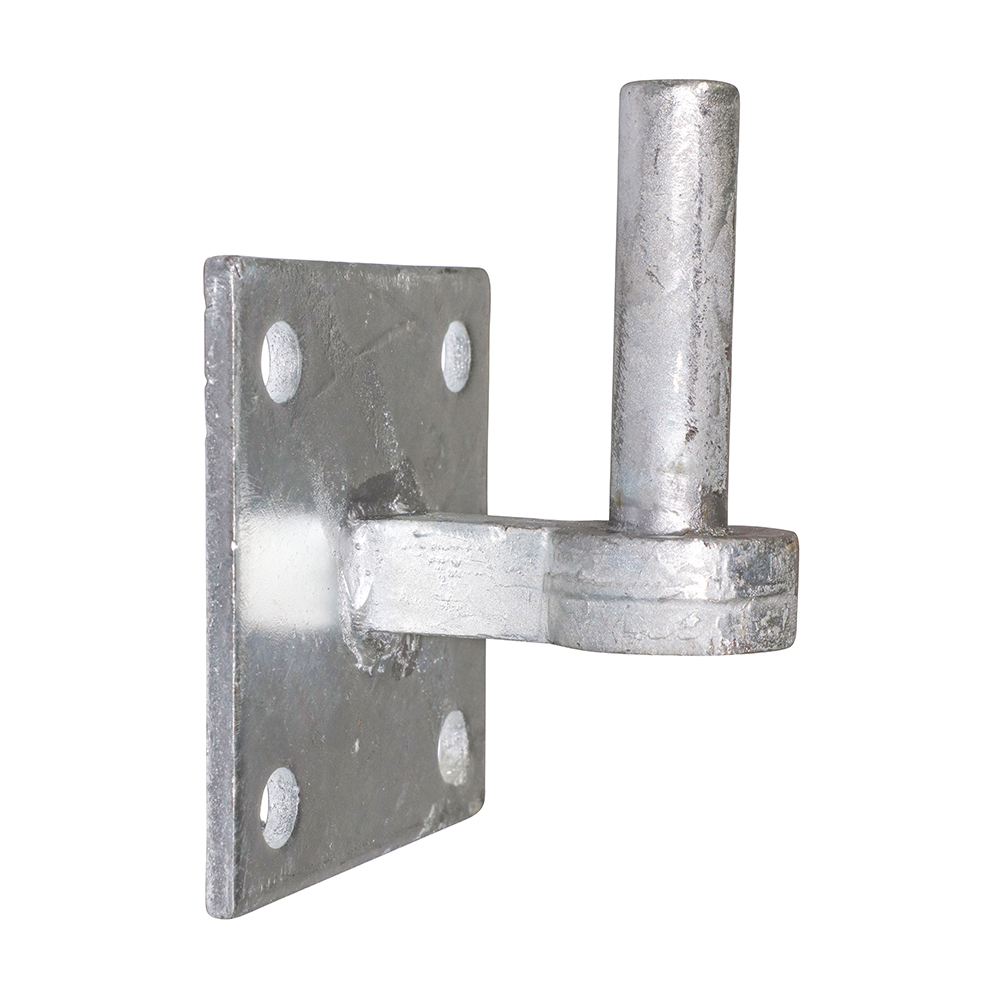 Gate Hinge Hook on Square Plates Hot Dipped Galvanised - 19mm