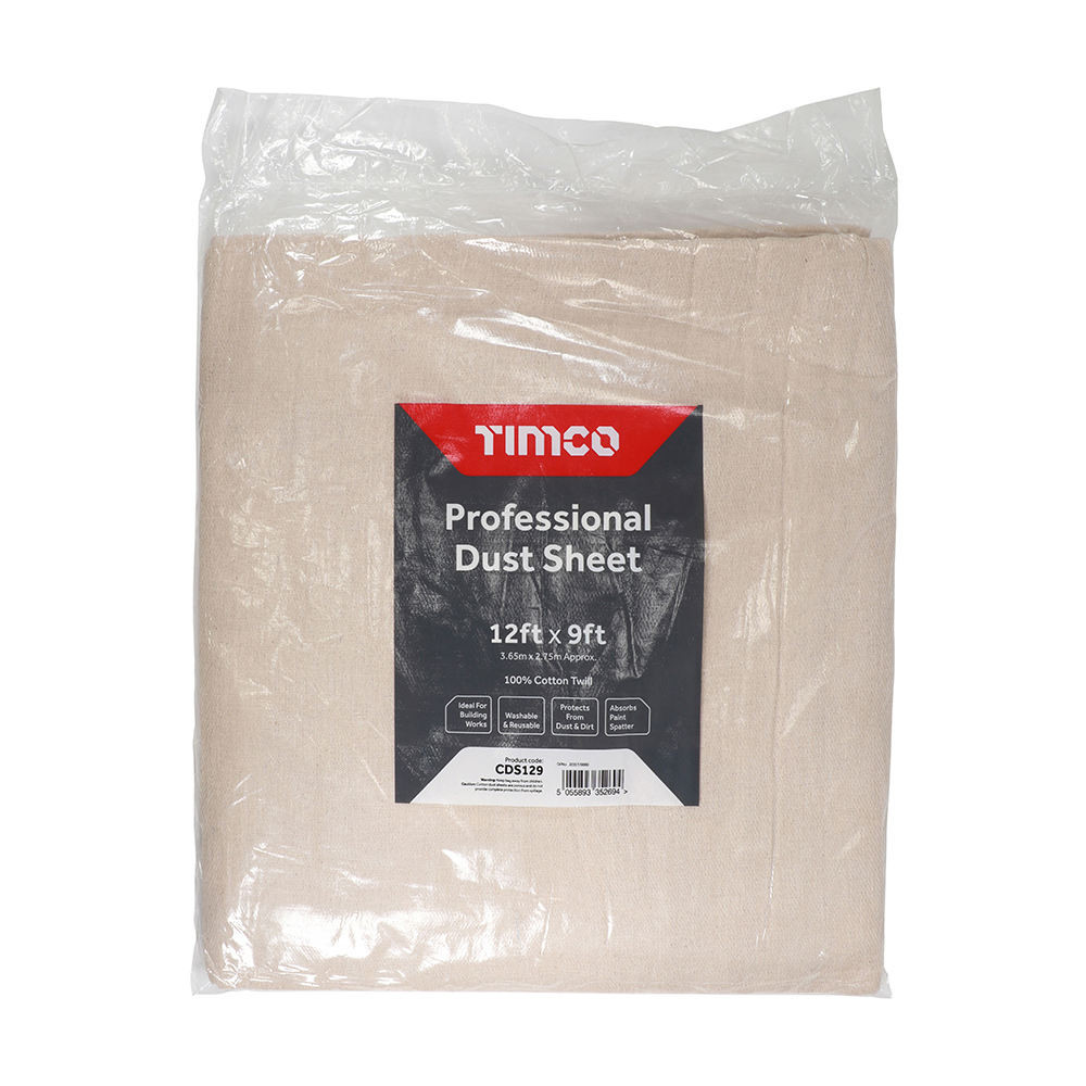 Cotton Twill Dust Sheet - 12ft x 9ft