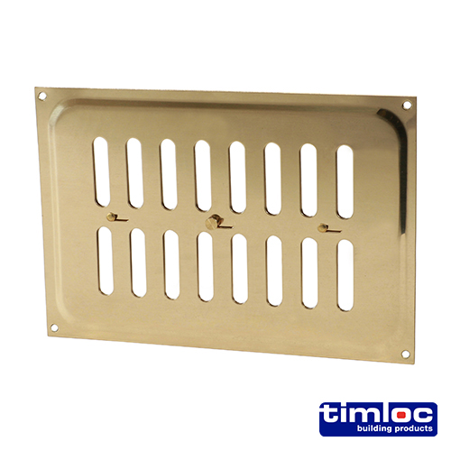 Timloc Hit and Miss Louvre Vent Polished Brass - 242 x 165mm