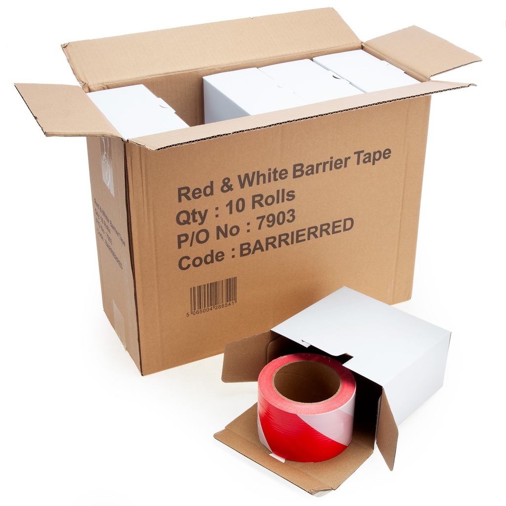 BARRIERRED BARRIER TAPE RED/WHITE 500M (10 PC)