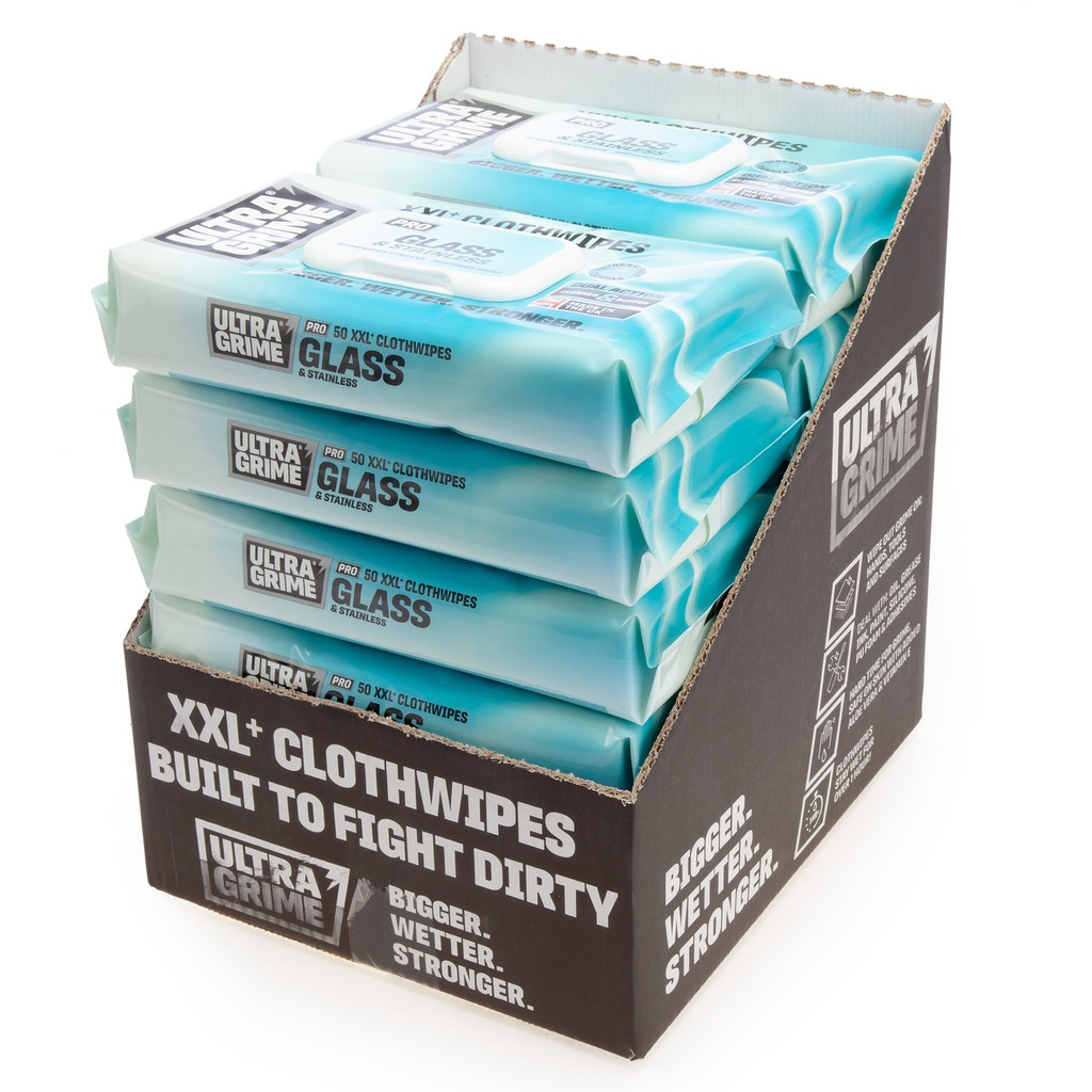 5980 GLASS & STAINLESS CLOTHWIPES (50 PK - 12 PACKS IN CDU)