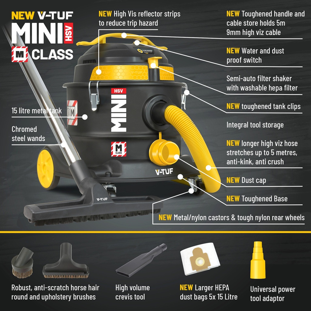 MINI240 M-CLASS MINI DUST EXTRACTOR HSV VERSION 240V