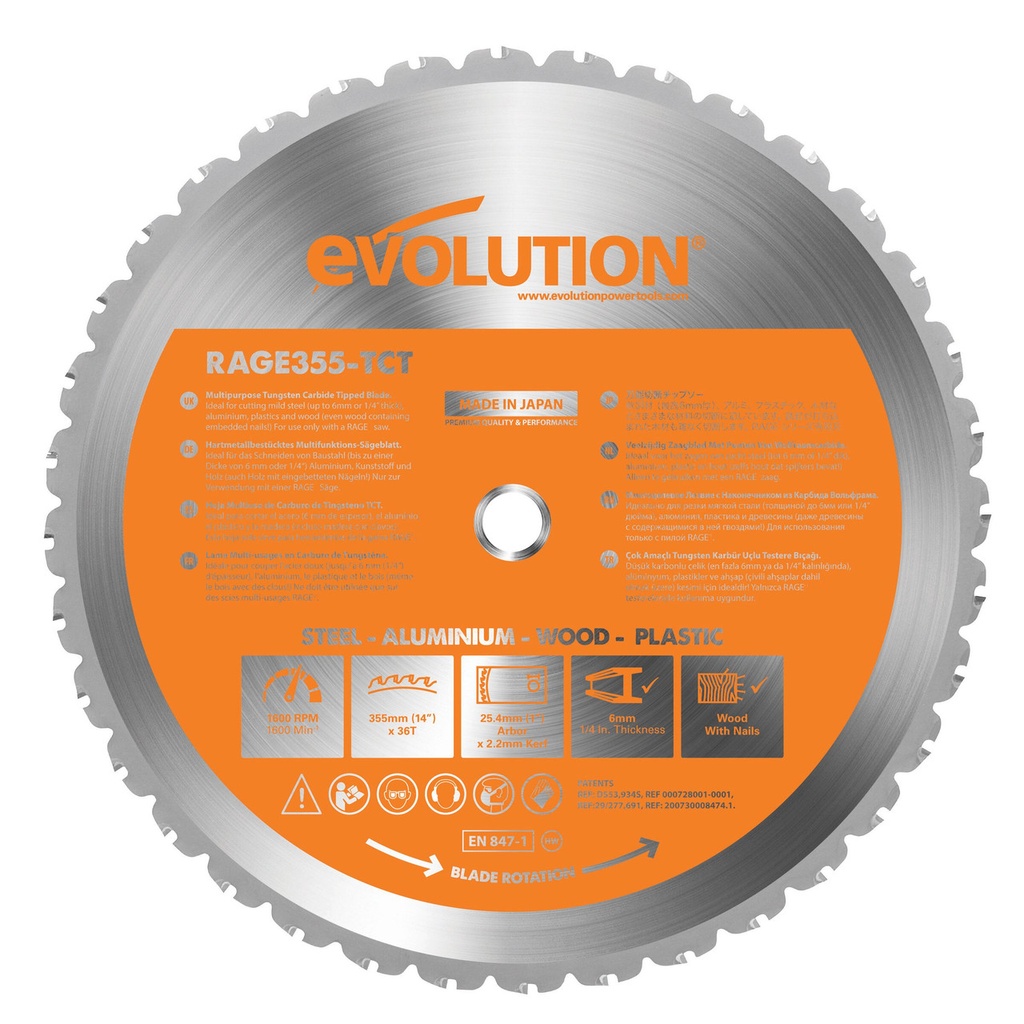 B355 RAGE 2 MULTI PURPOSE TCT BLADE 355MM