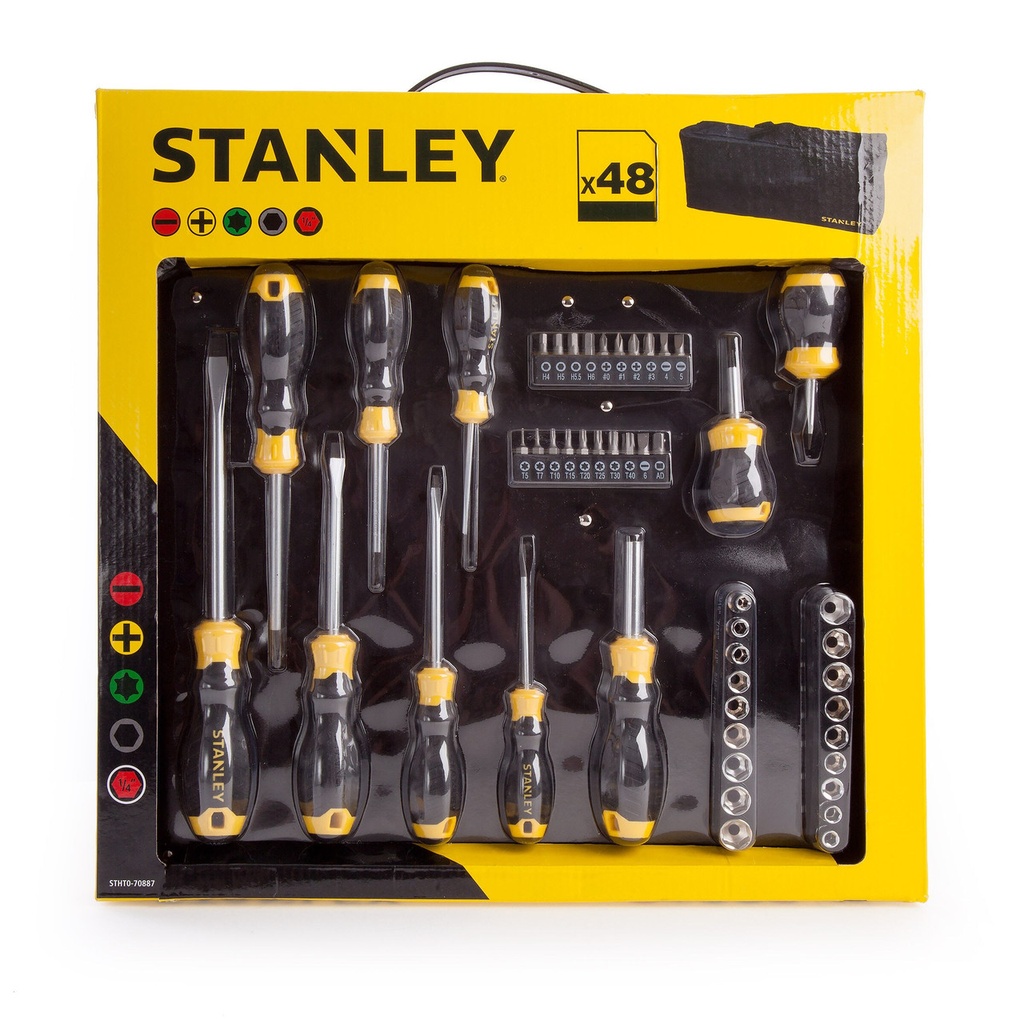STHT0-70887 SCREWDRIVER & BIT SET IN BAG (48 PC)
