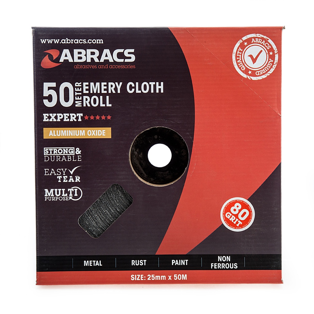 ABER2550080 EMERY ROLL 25MM X 50M X 80 GRIT