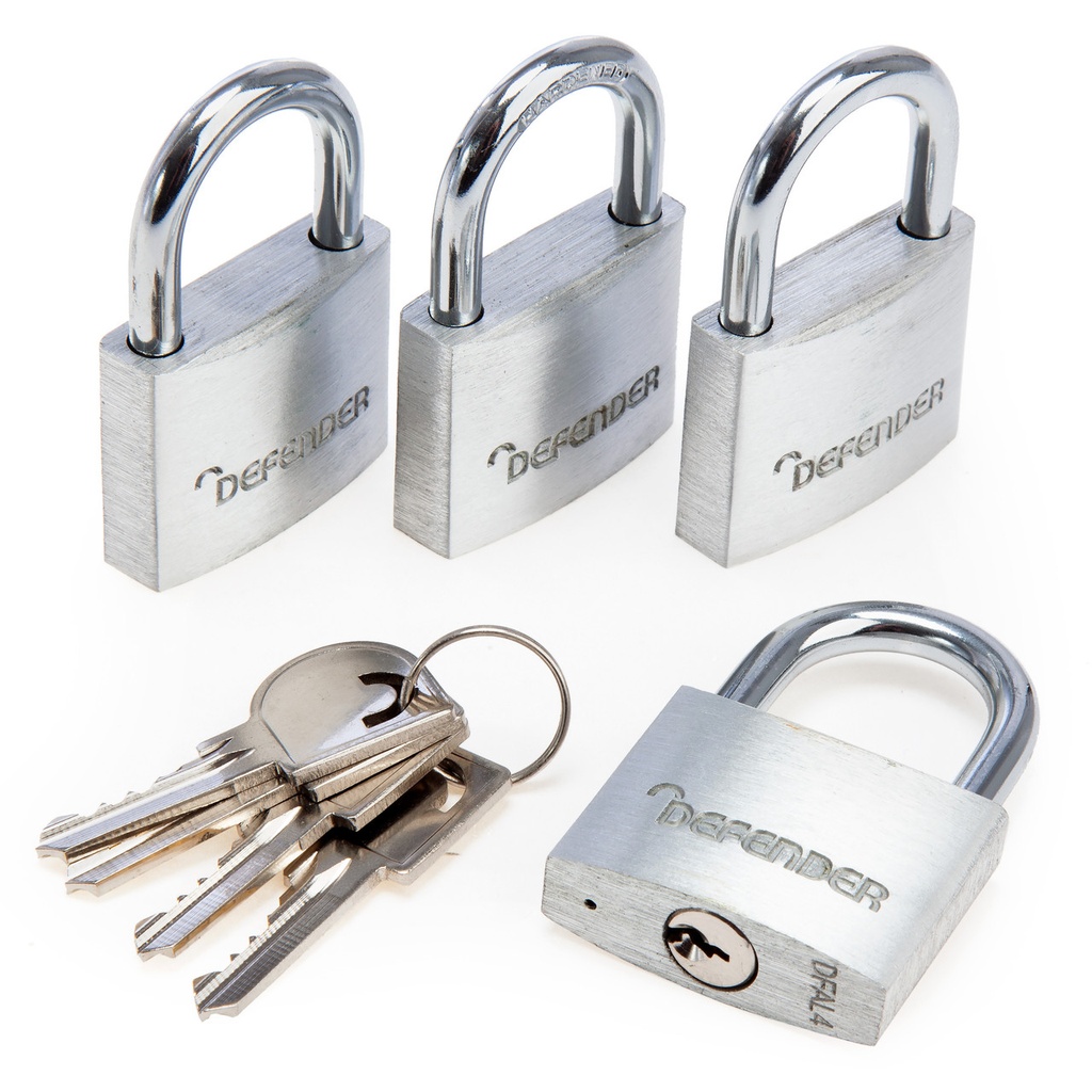 DFAL4Q ALUMINIUM PADLOCK  40MM (4 PK)