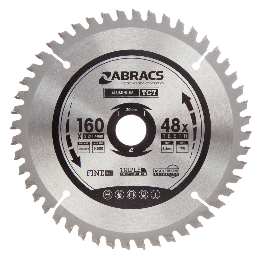 TCTA16048 TCT BLADE ALUMINIUM 160MM X 20MM X 48T