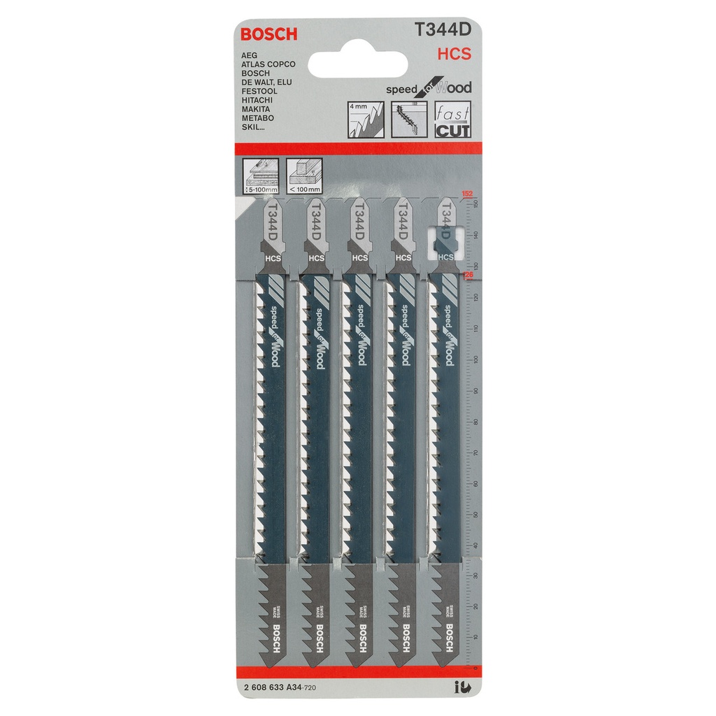 2608633A34 T344D JIGSAW BLADE SPEED FOR WOOD (5 PK)
